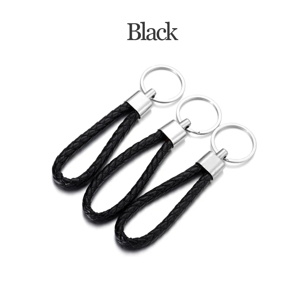 5Pcs/Pack Braided Leather Keychain Colorful Portable Keyring Organizer Leather Lanyard For Car Key Mobile Phone Strap Accessory