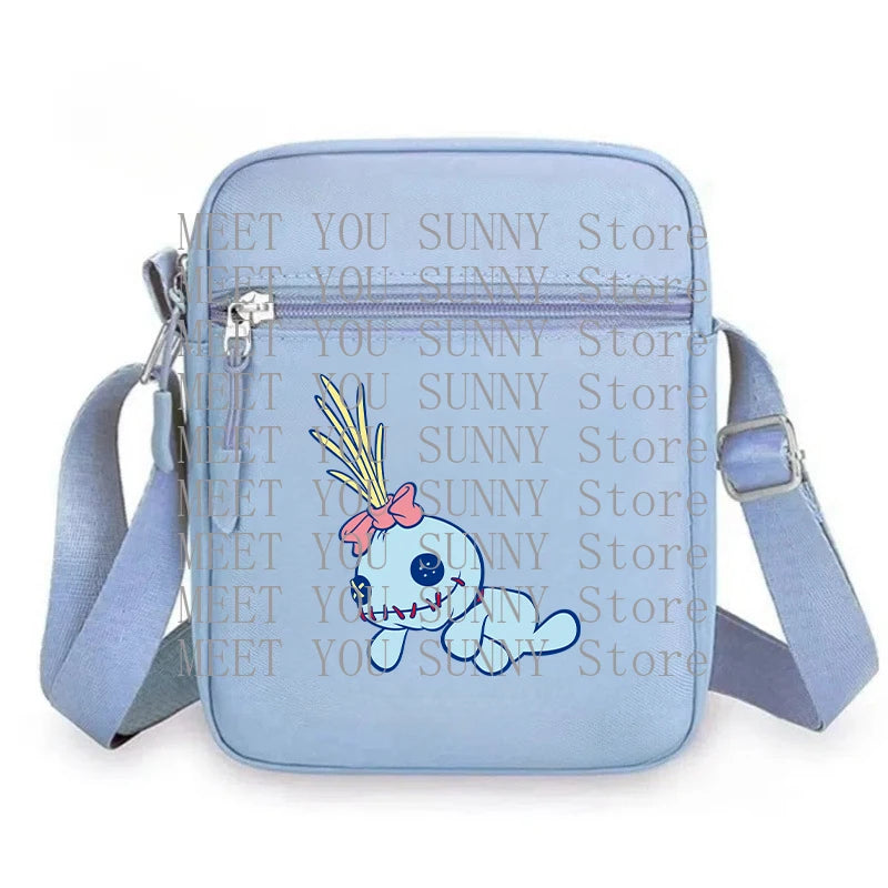 Cartoon Anime Stitch Women Bag Kawaii Portable Fashion Mobile Phone Shoulder Zipper Crossbody Pouch Students Coin Purse Gifts