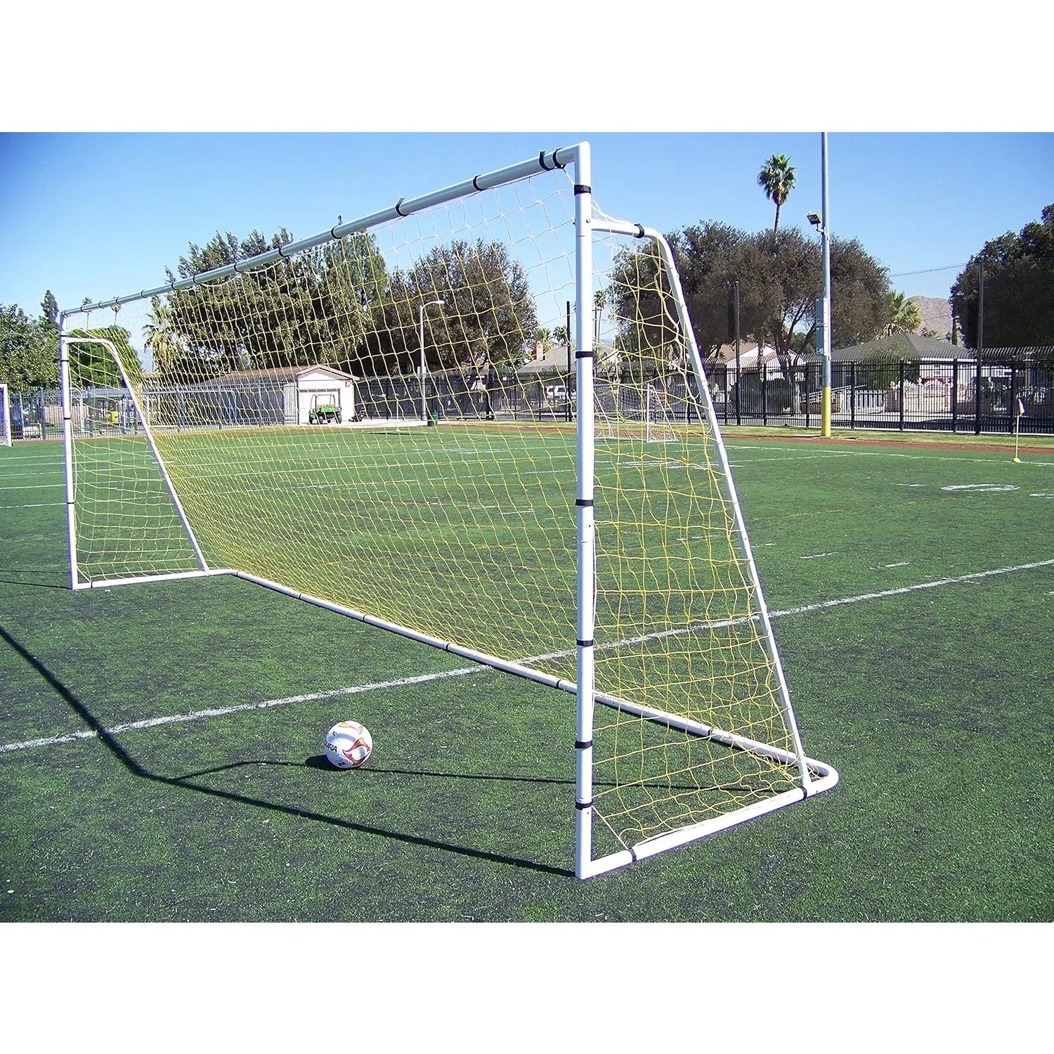 24 x 8 Ft. Official Size. Heavy Duty Steel Soccer Goal w/Net. Regulation Size Goals. Professional Practice Training Aid
