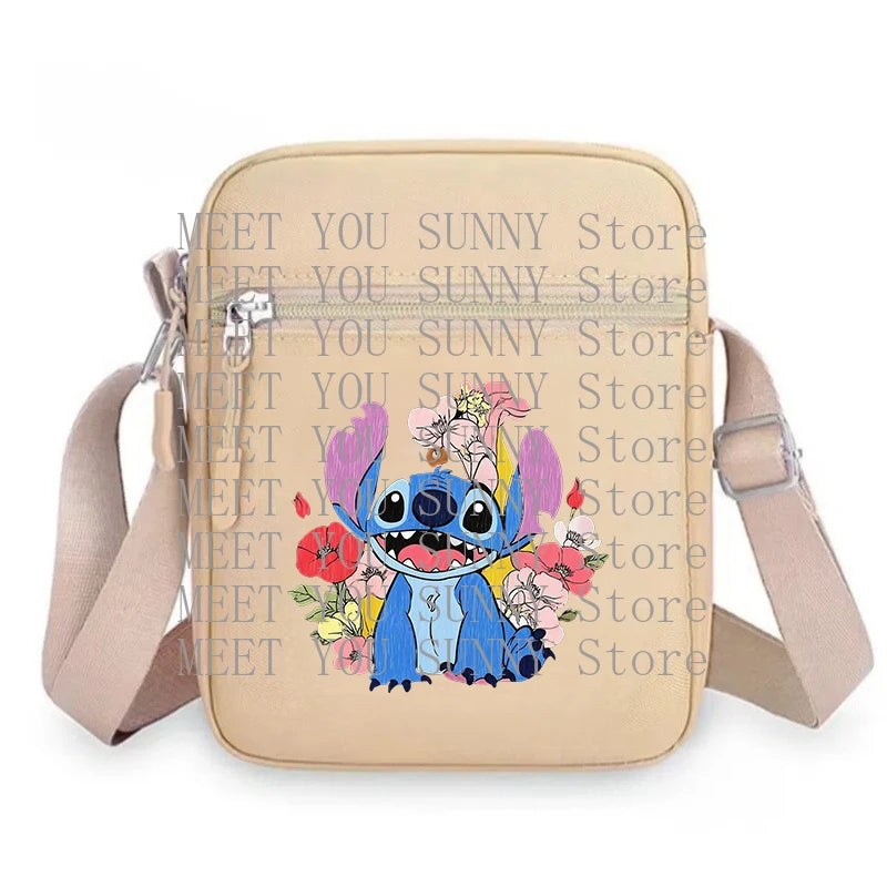 Cartoon Anime Stitch Women Bag Kawaii Portable Fashion Mobile Phone Shoulder Zipper Crossbody Pouch Students Coin Purse Gifts