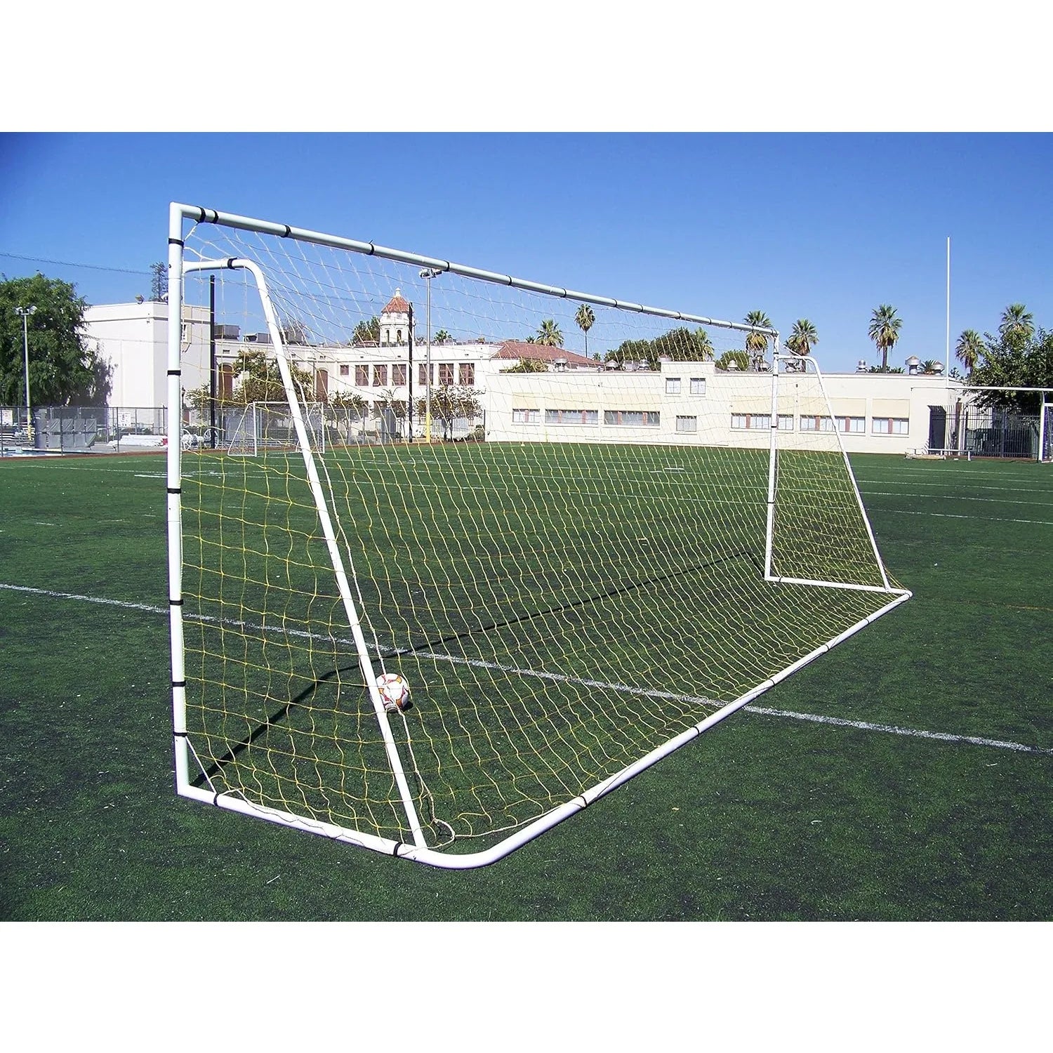 24 x 8 Ft. Official Size. Heavy Duty Steel Soccer Goal w/Net. Regulation Size Goals. Professional Practice Training Aid
