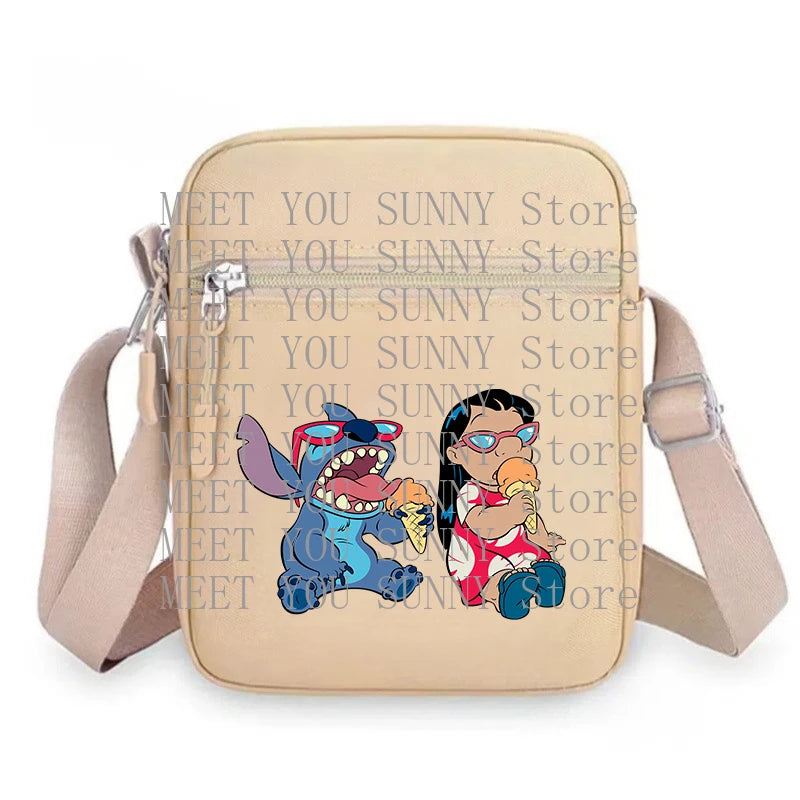 Cartoon Anime Stitch Women Bag Kawaii Portable Fashion Mobile Phone Shoulder Zipper Crossbody Pouch Students Coin Purse Gifts