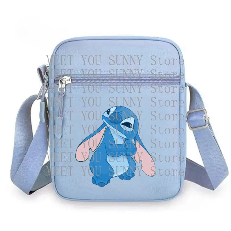 Cartoon Anime Stitch Women Bag Kawaii Portable Fashion Mobile Phone Shoulder Zipper Crossbody Pouch Students Coin Purse Gifts