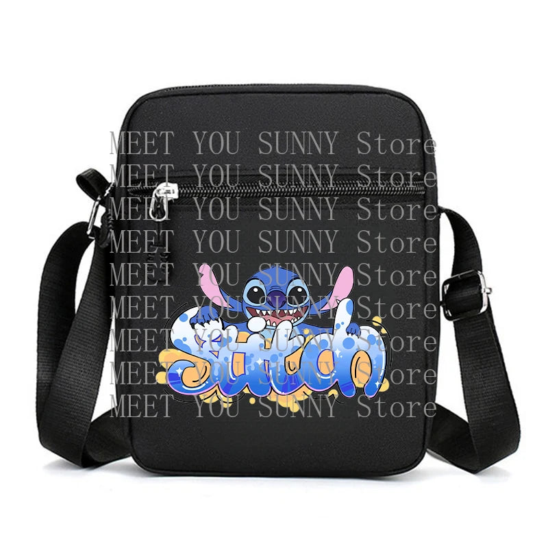 Cartoon Anime Stitch Women Bag Kawaii Portable Fashion Mobile Phone Shoulder Zipper Crossbody Pouch Students Coin Purse Gifts