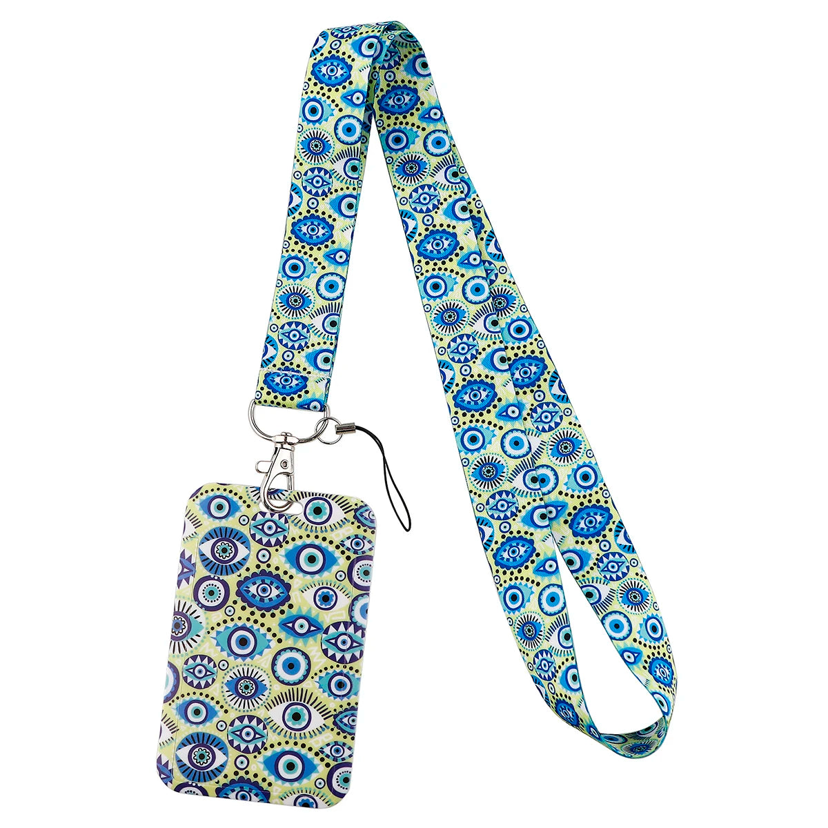 LX941 Blue Evil Eyes Lanyard ID Card Cover Phone Straps USB Badge Holder Neck Strap Cartoon Keychain DIY Hang Rope Accessories