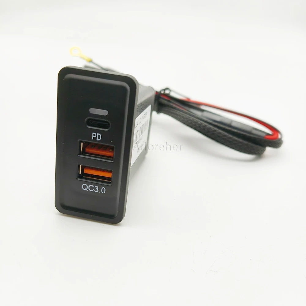 Car Modified Charging Socket Power Outlet Switch Car Dual USB Quick Charge QC3.0 Phone Charger Adapter For VW Golf 7 Accessories