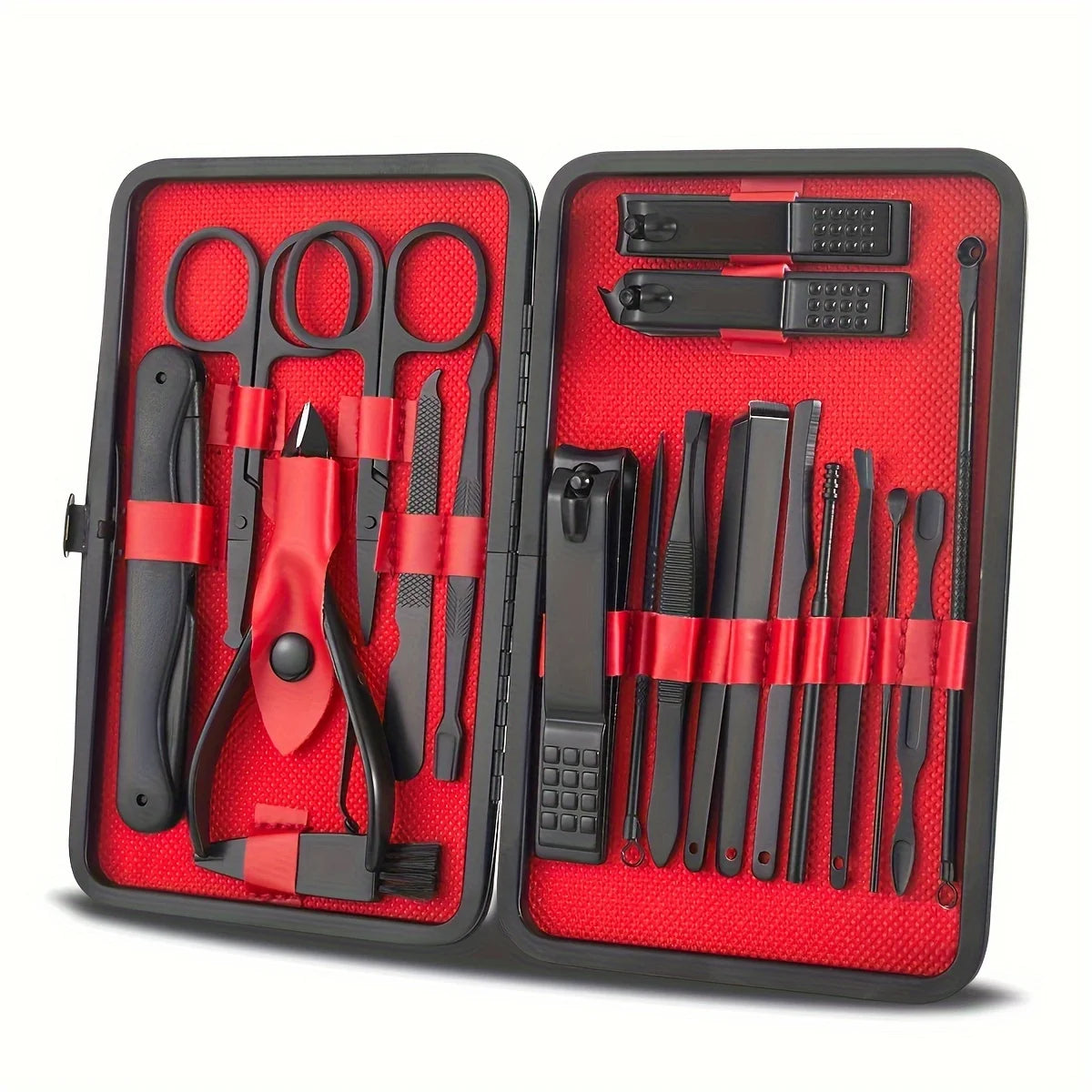 7/10/12/18/20/24PCS Set Professional Manicure Set Kits Stainless Steel Fingernail Toenail Clippers Set with Leather Portable
