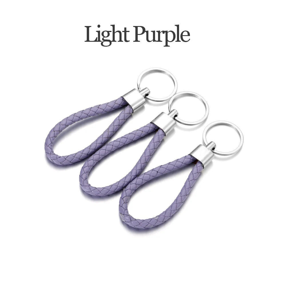 5Pcs/Pack Braided Leather Keychain Colorful Portable Keyring Organizer Leather Lanyard For Car Key Mobile Phone Strap Accessory