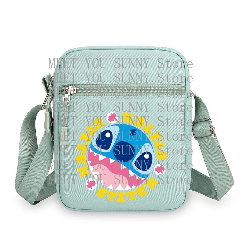 Cartoon Anime Stitch Women Bag Kawaii Portable Fashion Mobile Phone Shoulder Zipper Crossbody Pouch Students Coin Purse Gifts