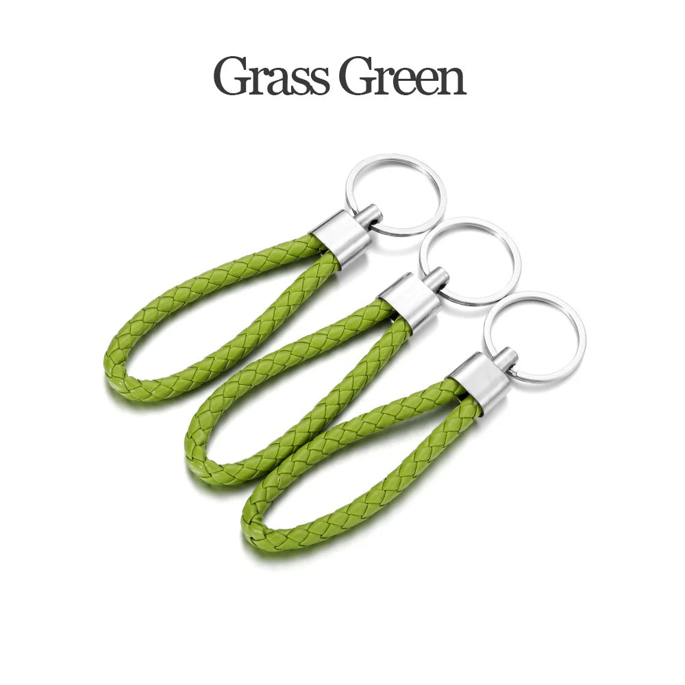5Pcs/Pack Braided Leather Keychain Colorful Portable Keyring Organizer Leather Lanyard For Car Key Mobile Phone Strap Accessory