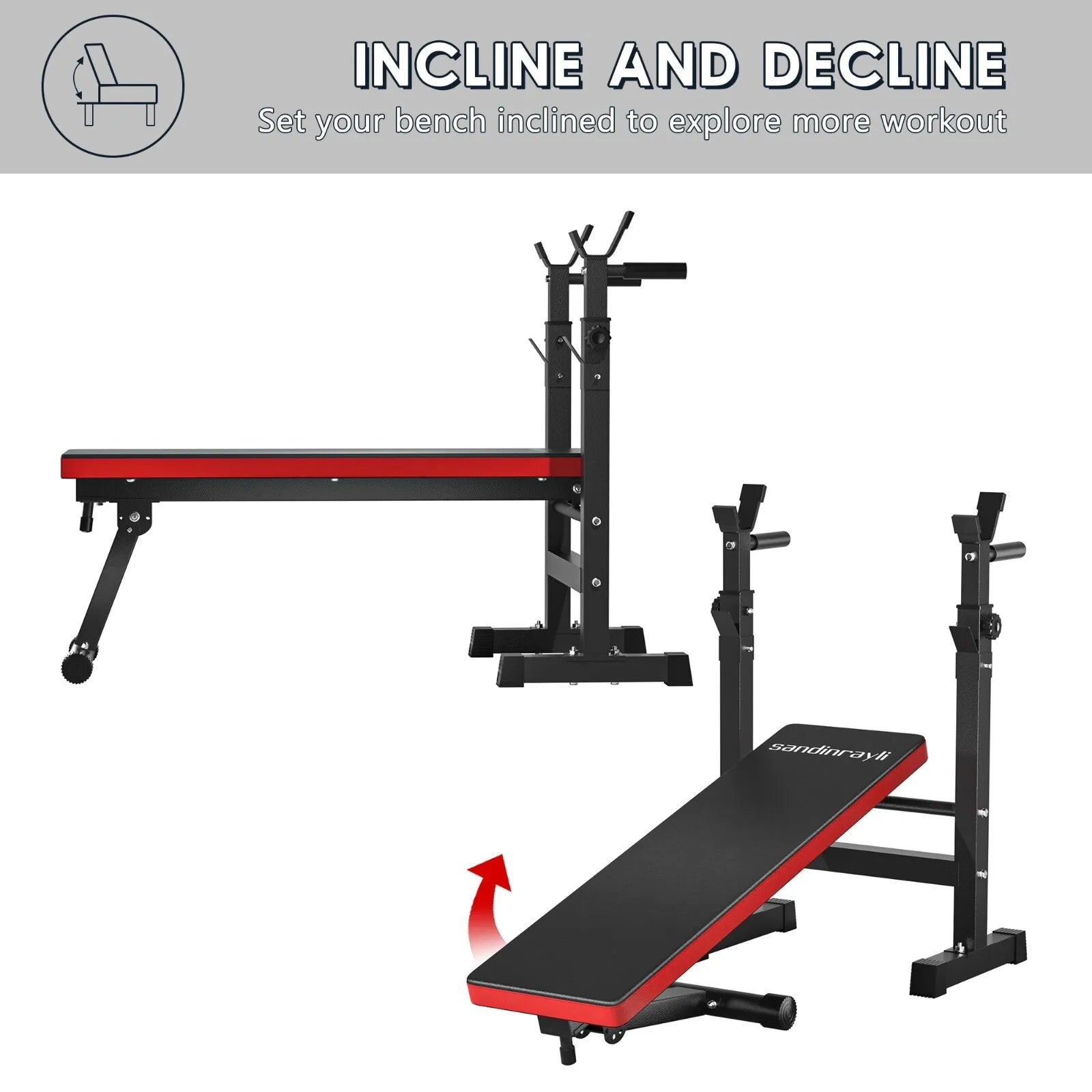 Adjustable Workout Bench, Foldable Bench Press Bench for Home Gym
