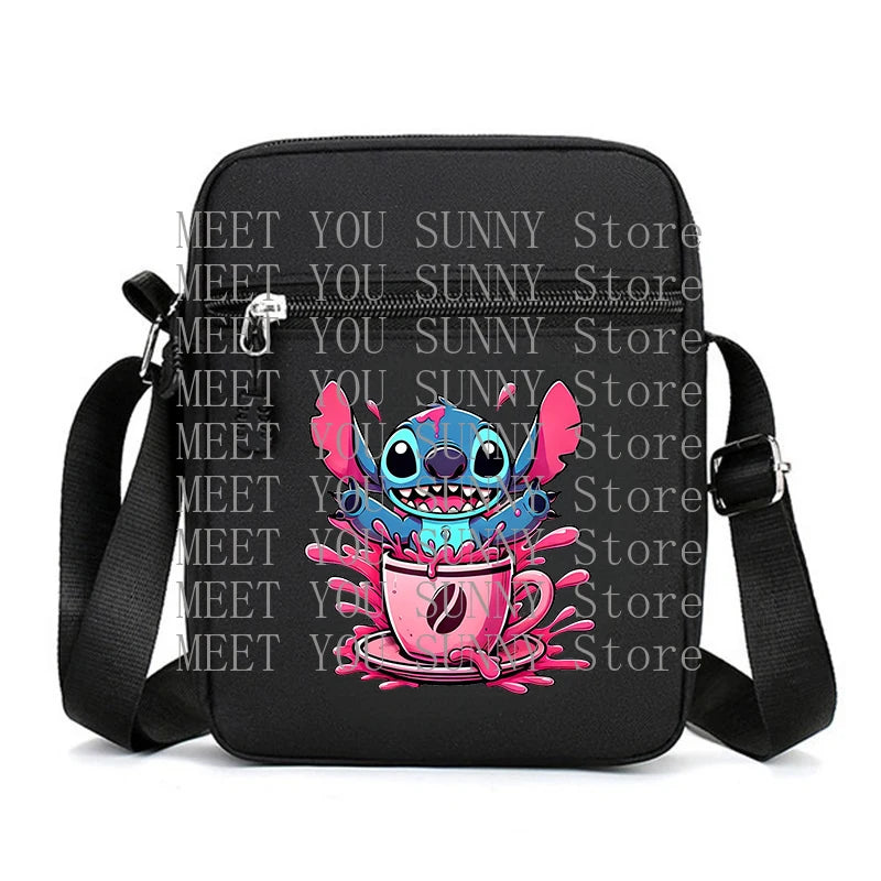 Cartoon Anime Stitch Women Bag Kawaii Portable Fashion Mobile Phone Shoulder Zipper Crossbody Pouch Students Coin Purse Gifts