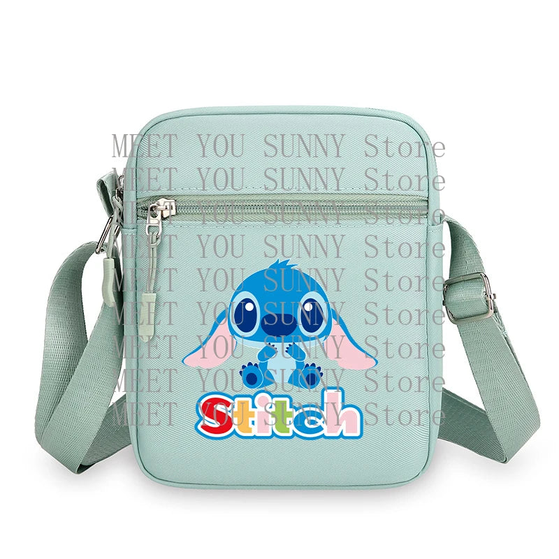 Cartoon Anime Stitch Women Bag Kawaii Portable Fashion Mobile Phone Shoulder Zipper Crossbody Pouch Students Coin Purse Gifts
