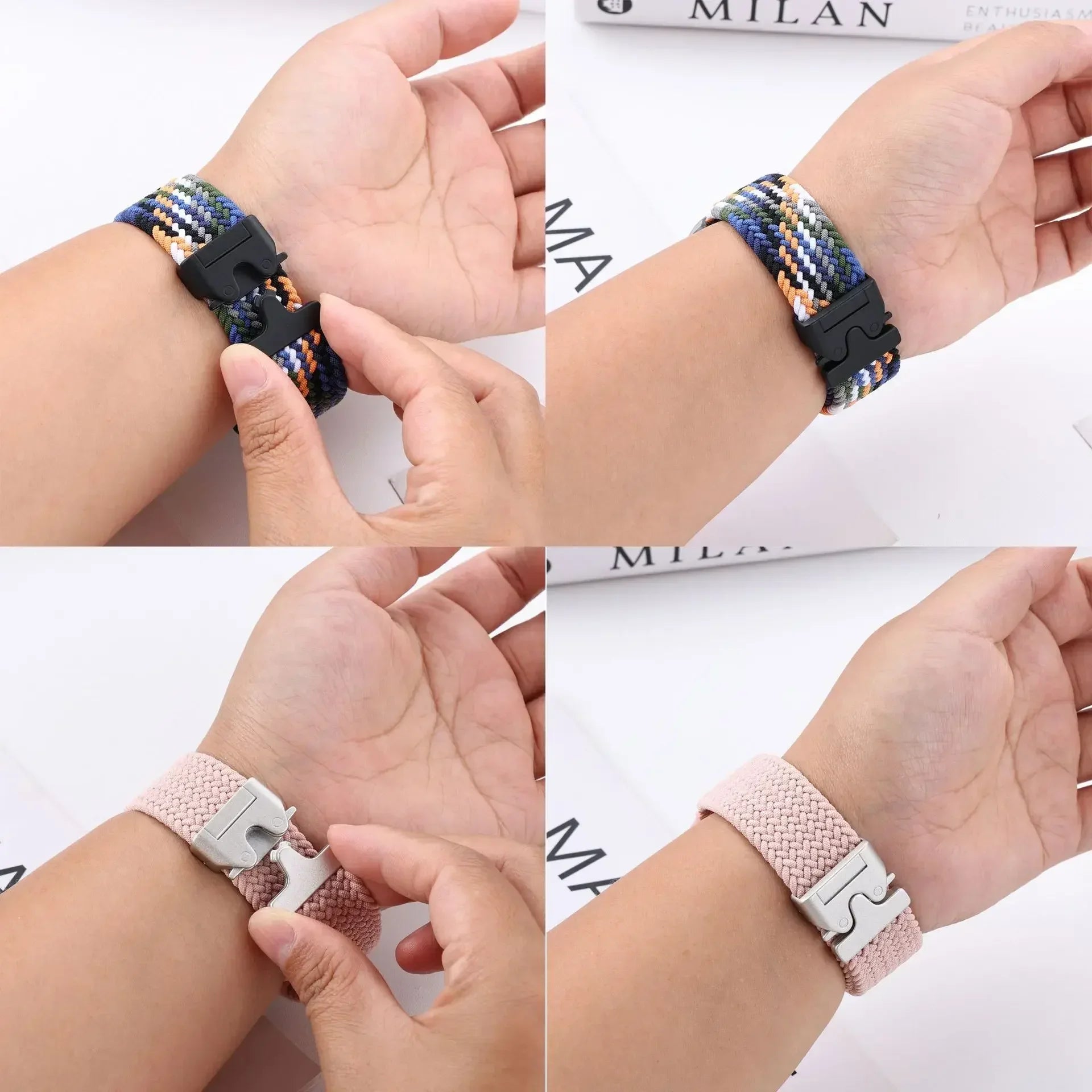 Braided Strap For Apple Watch Band 44mm 40mm 45mm 49mm 41mm 46mm 42mm Bracelet iWatch Series Ultra2 10 9 SE 8 7 65 Magnetic Band