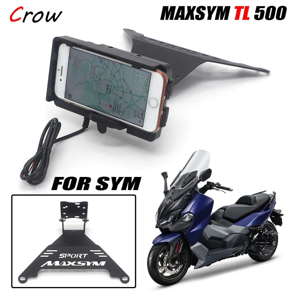 For SYM MAXSYM TL 500 TL500 2020 Stand Holder Phone Mobile Phone GPS Plate Bracket Phone Holder USB Motorcycle Accessories