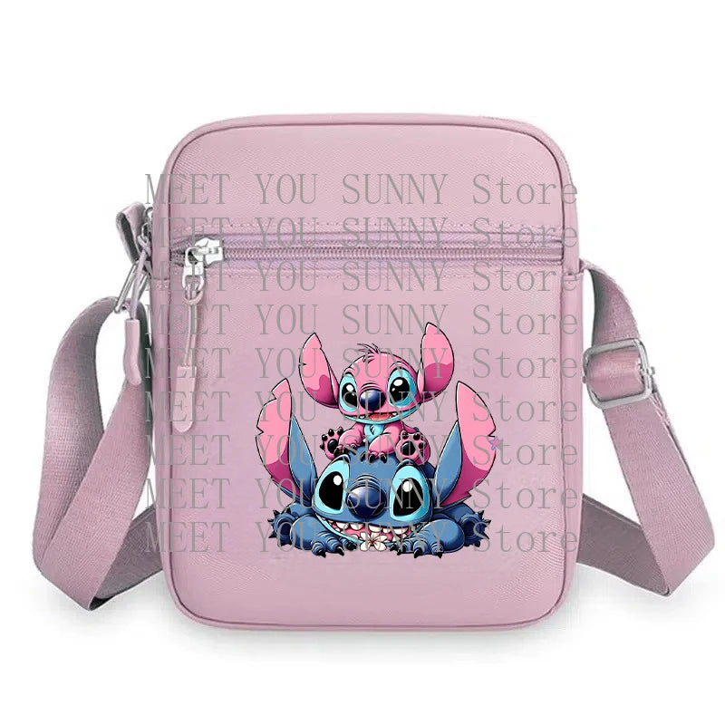 Cartoon Anime Stitch Women Bag Kawaii Portable Fashion Mobile Phone Shoulder Zipper Crossbody Pouch Students Coin Purse Gifts