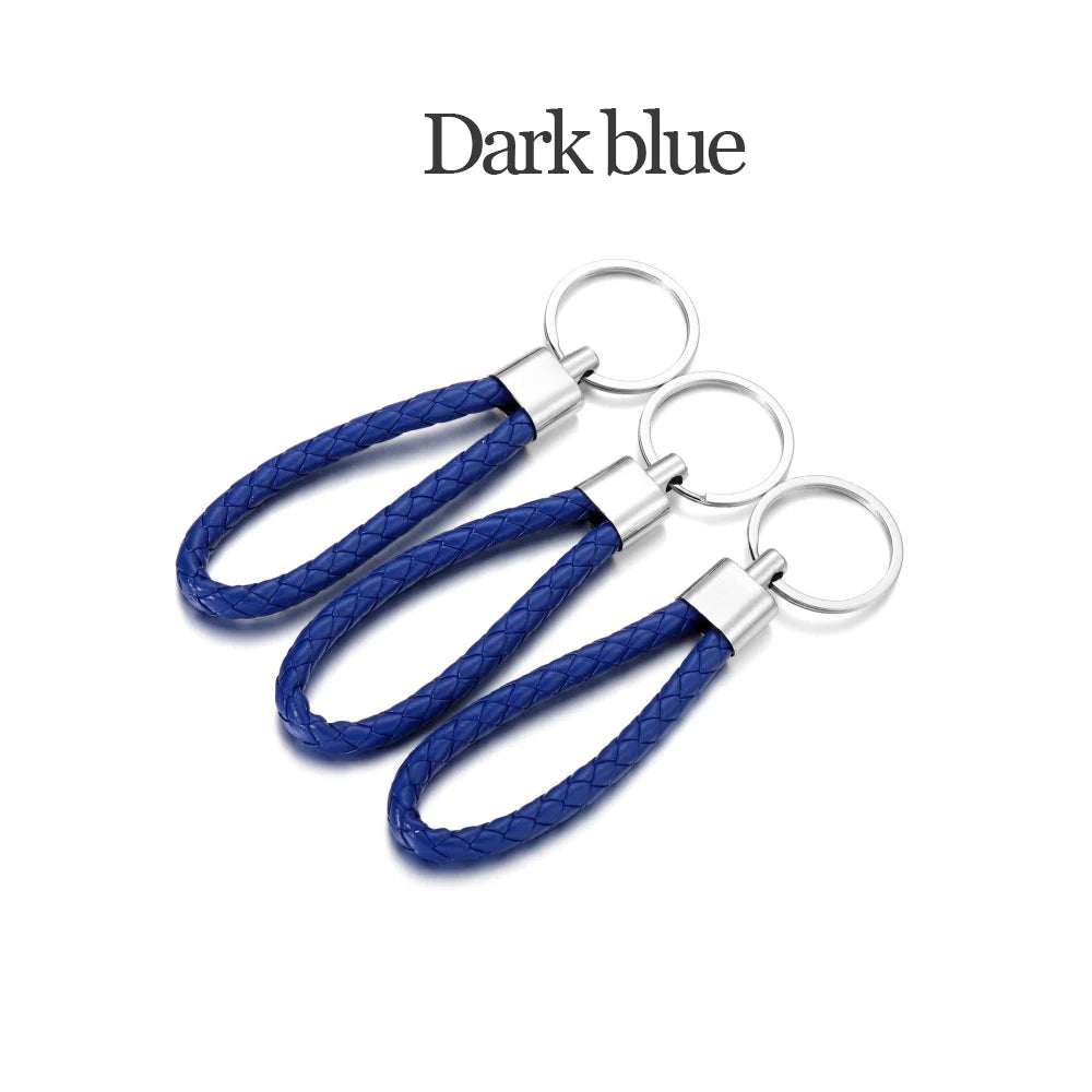 5Pcs/Pack Braided Leather Keychain Colorful Portable Keyring Organizer Leather Lanyard For Car Key Mobile Phone Strap Accessory