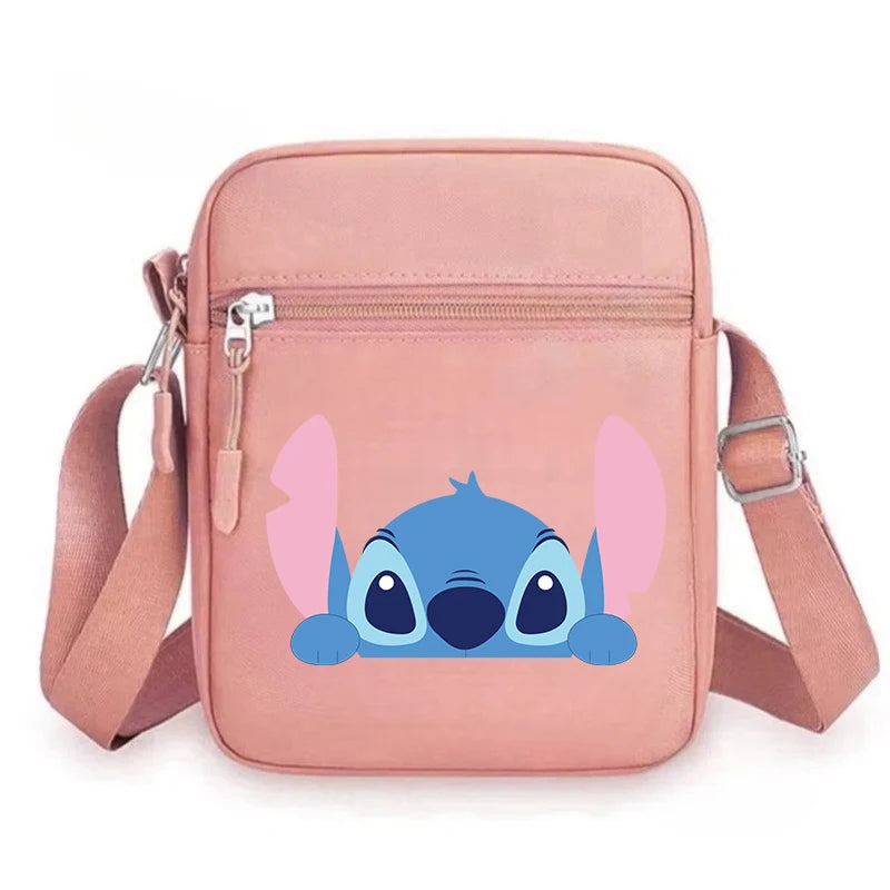 Cartoon Anime Stitch Women Bag Kawaii Portable Fashion Mobile Phone Shoulder Zipper Crossbody Pouch Students Coin Purse Gifts