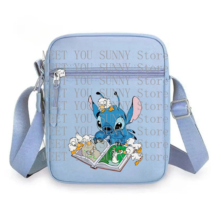 Cartoon Anime Stitch Women Bag Kawaii Portable Fashion Mobile Phone Shoulder Zipper Crossbody Pouch Students Coin Purse Gifts