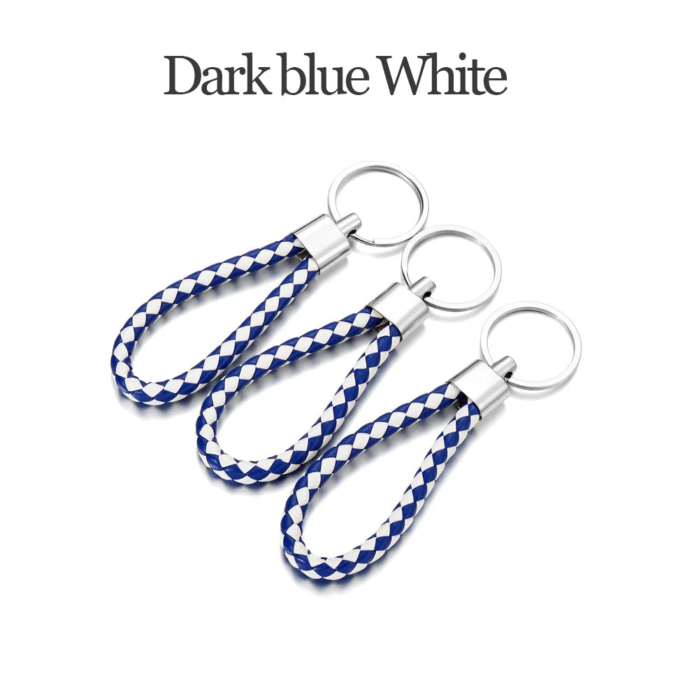 5Pcs/Pack Braided Leather Keychain Colorful Portable Keyring Organizer Leather Lanyard For Car Key Mobile Phone Strap Accessory