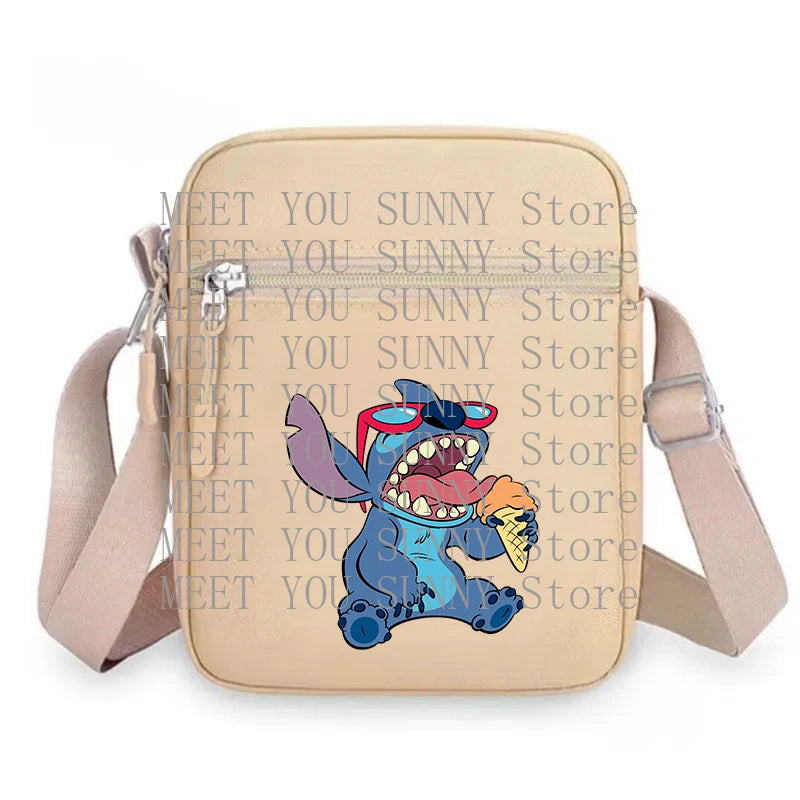Cartoon Anime Stitch Women Bag Kawaii Portable Fashion Mobile Phone Shoulder Zipper Crossbody Pouch Students Coin Purse Gifts