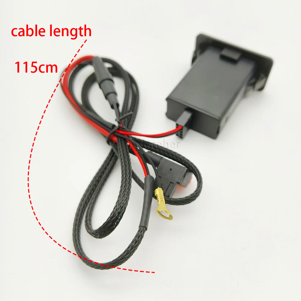 Car Modified Charging Socket Power Outlet Switch Car Dual USB Quick Charge QC3.0 Phone Charger Adapter For VW Golf 7 Accessories