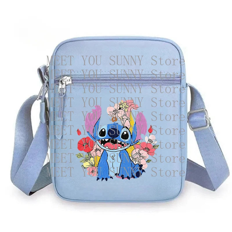 Cartoon Anime Stitch Women Bag Kawaii Portable Fashion Mobile Phone Shoulder Zipper Crossbody Pouch Students Coin Purse Gifts