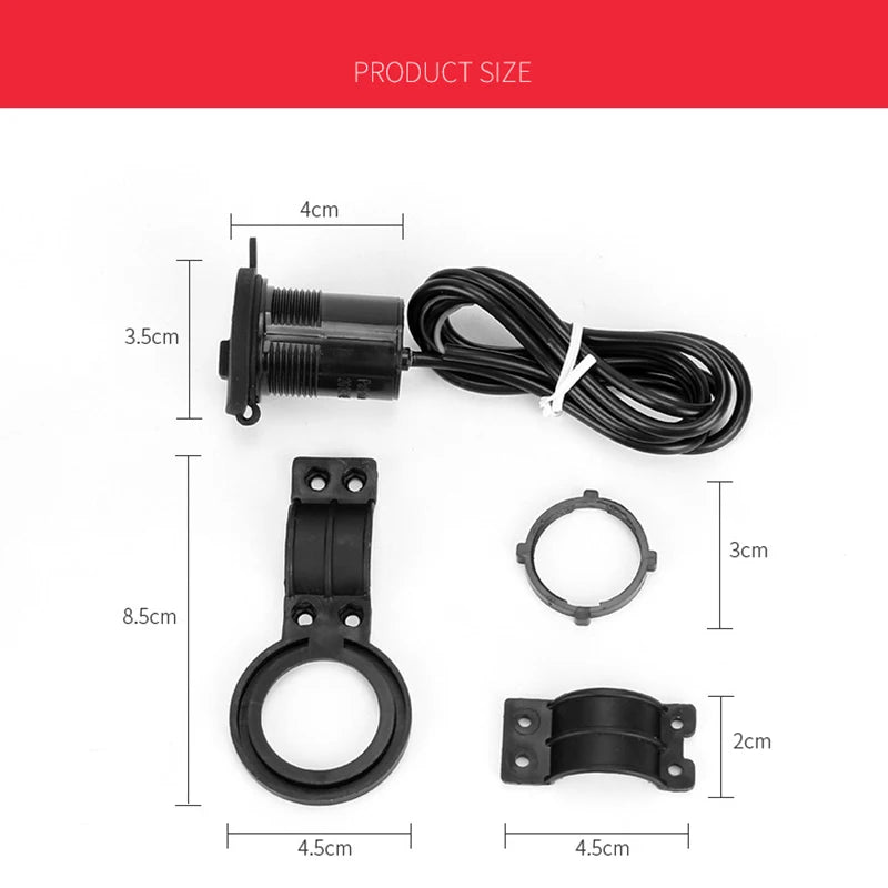 Waterproof Motorcycle Handlebar USB Charger 12V 5V-1.5A Moto Adapter Power Supply Socket For Phone Mobile Motorbike Accessories