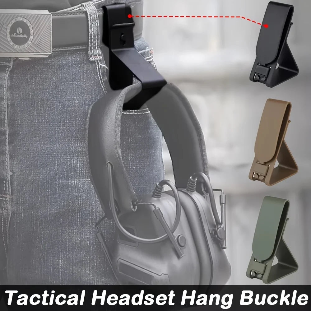 2PCS Tactical Portable Headphone Hook Cell Phone Holder Molle Quick Release Clip Holder Protector for IPSC Belt Accessories