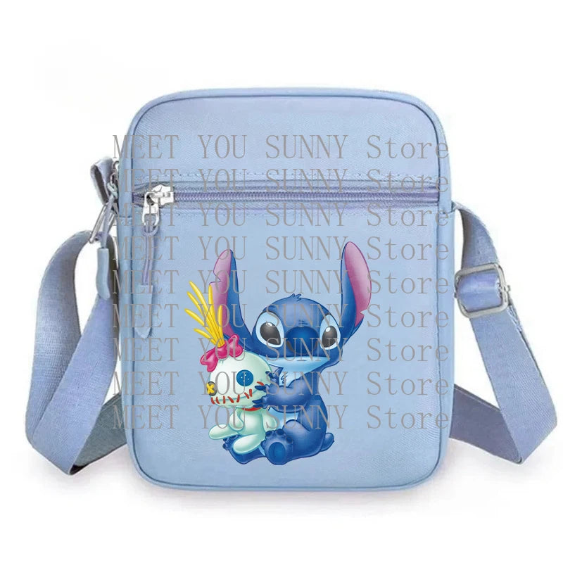 Cartoon Anime Stitch Women Bag Kawaii Portable Fashion Mobile Phone Shoulder Zipper Crossbody Pouch Students Coin Purse Gifts