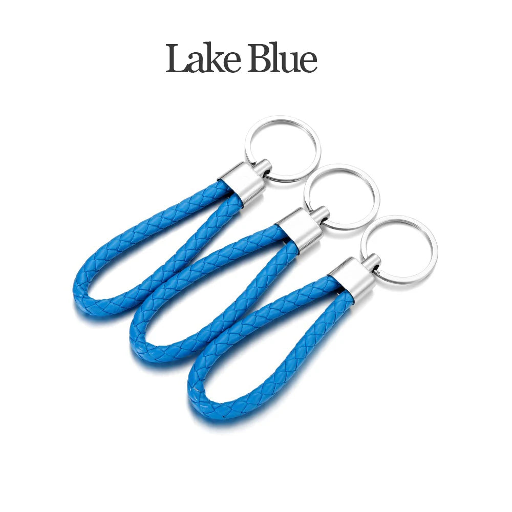 5Pcs/Pack Braided Leather Keychain Colorful Portable Keyring Organizer Leather Lanyard For Car Key Mobile Phone Strap Accessory