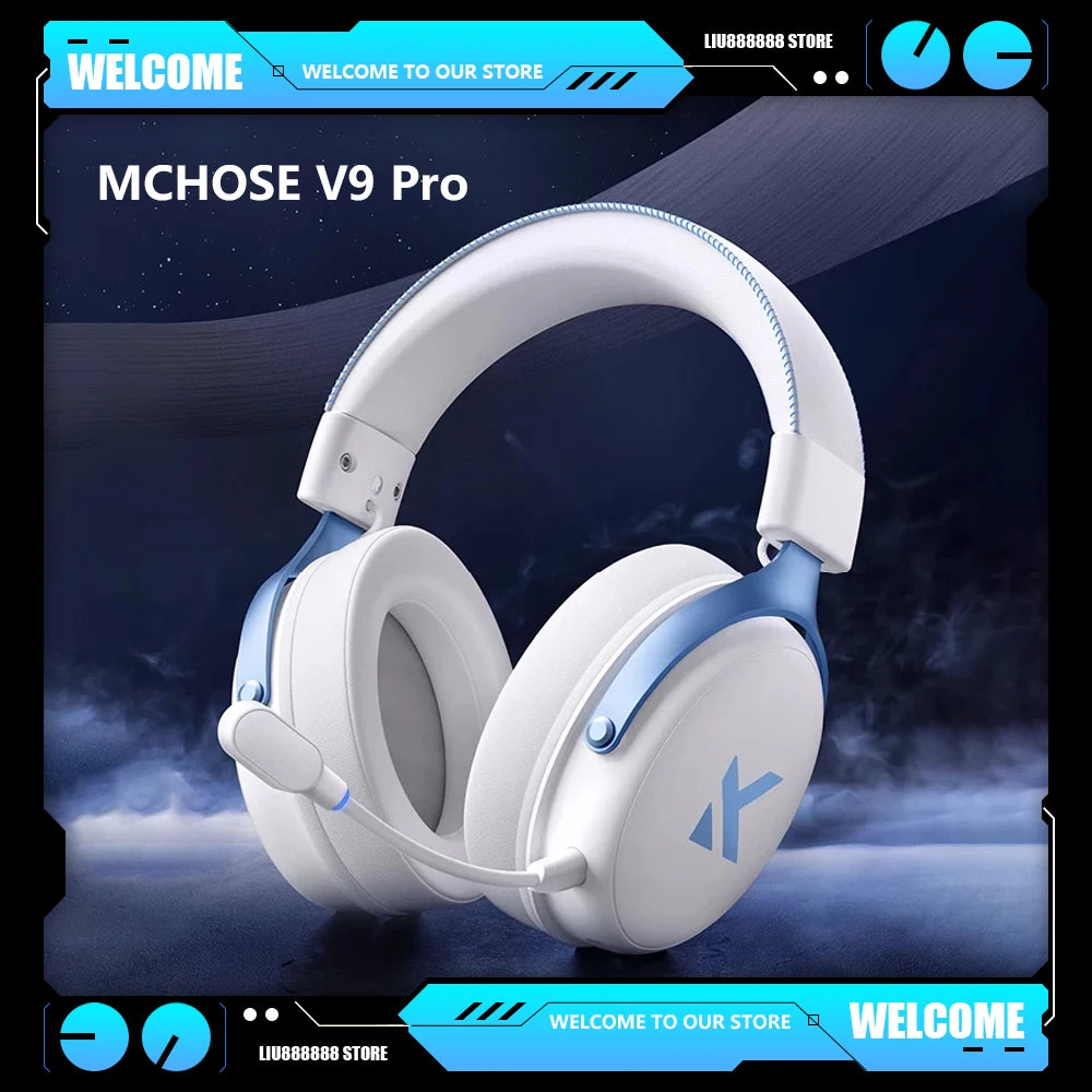MCHOSE V9 Pro Head-mounted Music Wireless Gaming Headphones Noise Reduction Mic 3-mode Customized Music Earphones Pc Accessories