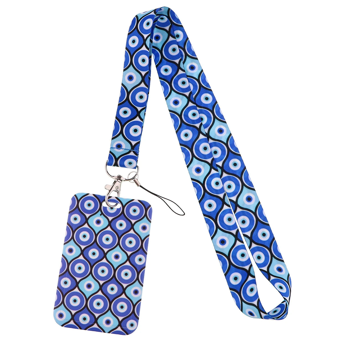 LX941 Blue Evil Eyes Lanyard ID Card Cover Phone Straps USB Badge Holder Neck Strap Cartoon Keychain DIY Hang Rope Accessories