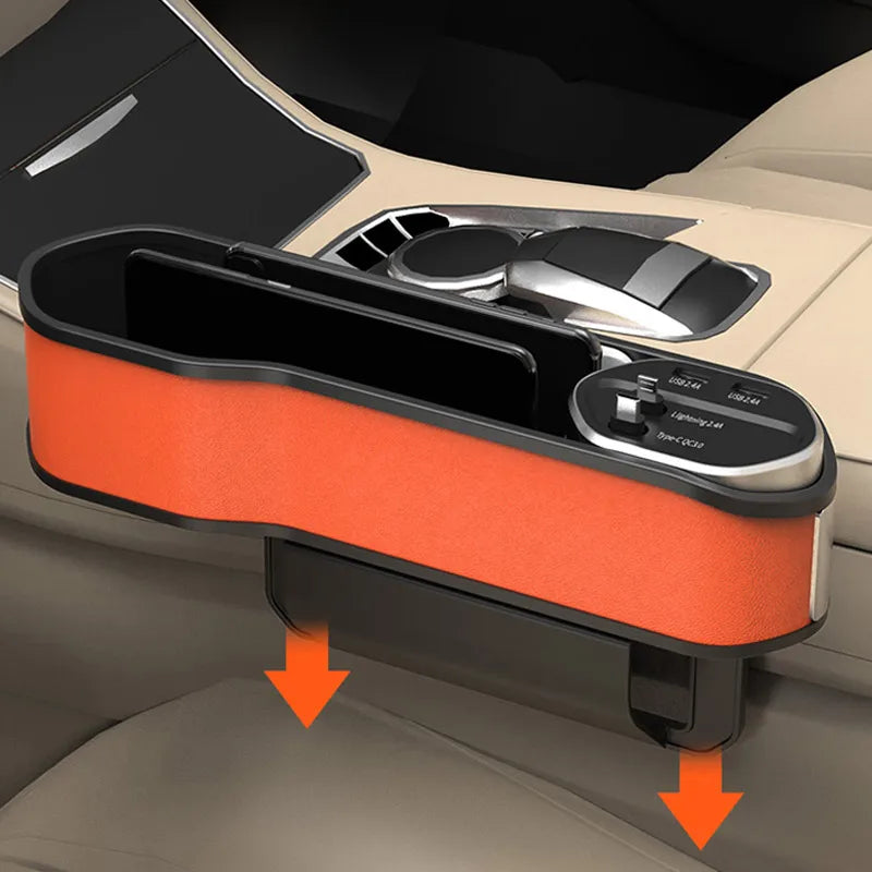 Vtear Car Organizer With Charger Cable USB Wireless Charging Universal Storage Box Auto Phone Holder Interior Accessories Parts
