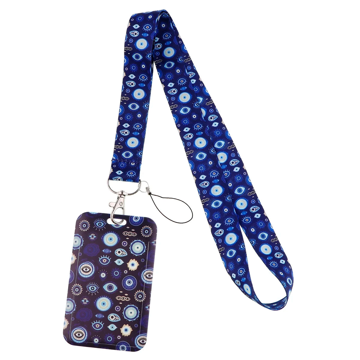 LX941 Blue Evil Eyes Lanyard ID Card Cover Phone Straps USB Badge Holder Neck Strap Cartoon Keychain DIY Hang Rope Accessories