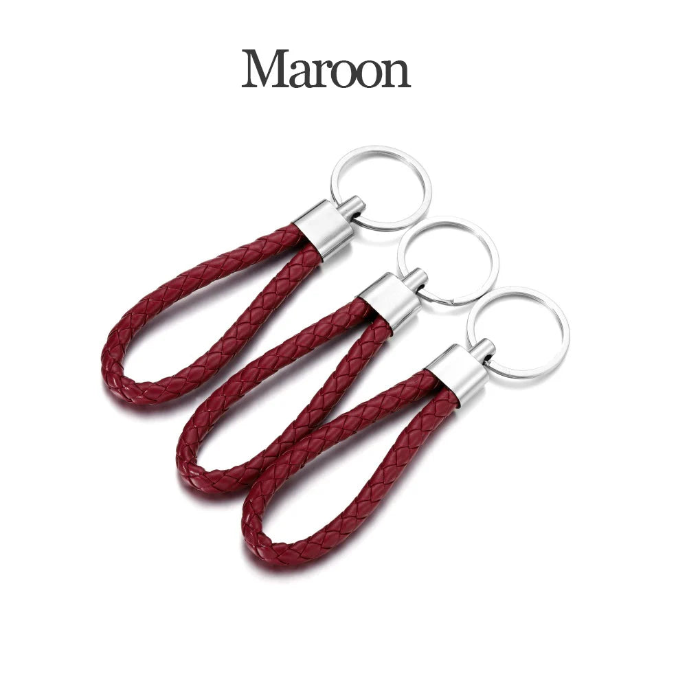 5Pcs/Pack Braided Leather Keychain Colorful Portable Keyring Organizer Leather Lanyard For Car Key Mobile Phone Strap Accessory