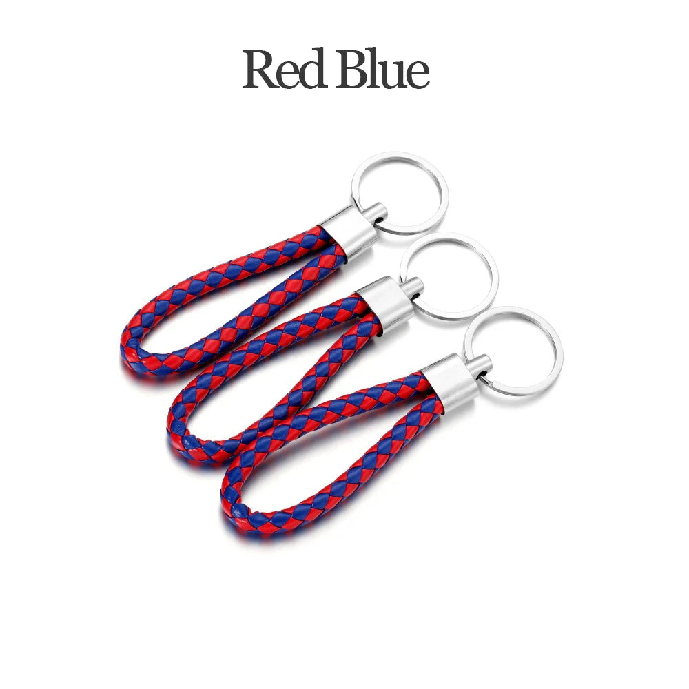 5Pcs/Pack Braided Leather Keychain Colorful Portable Keyring Organizer Leather Lanyard For Car Key Mobile Phone Strap Accessory