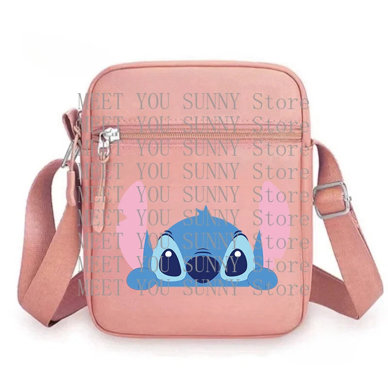 Cartoon Anime Stitch Women Bag Kawaii Portable Fashion Mobile Phone Shoulder Zipper Crossbody Pouch Students Coin Purse Gifts