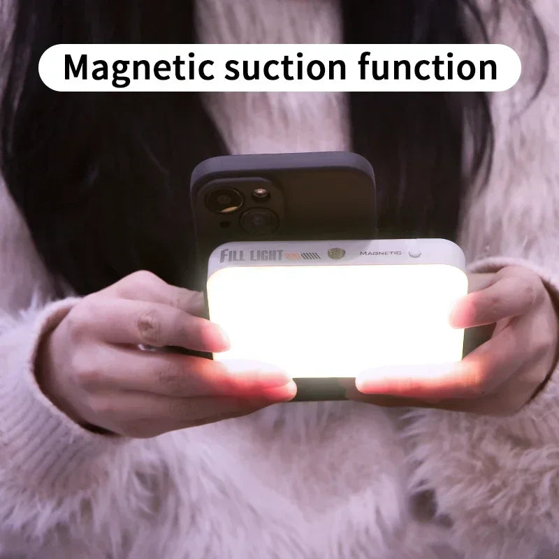Magnetic Wireless Charging RGB Fill Light Double-Sided for Mobile Phone Shooting And Selfies - Portable Lighting Accessory
