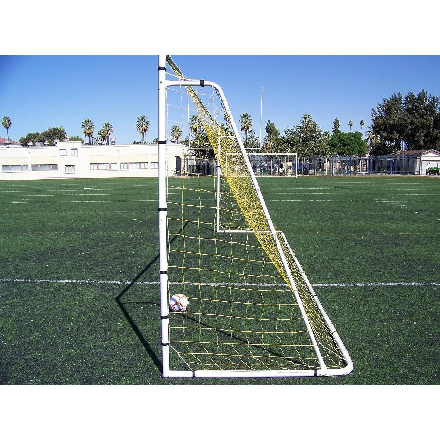 24 x 8 Ft. Official Size. Heavy Duty Steel Soccer Goal w/Net. Regulation Size Goals. Professional Practice Training Aid
