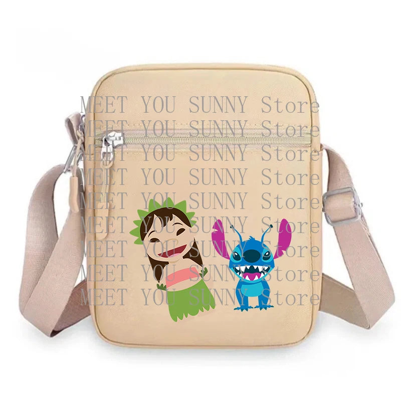 Cartoon Anime Stitch Women Bag Kawaii Portable Fashion Mobile Phone Shoulder Zipper Crossbody Pouch Students Coin Purse Gifts