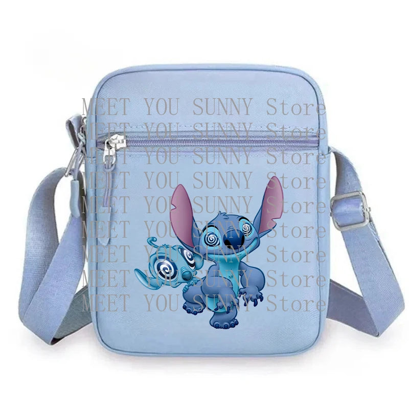Cartoon Anime Stitch Women Bag Kawaii Portable Fashion Mobile Phone Shoulder Zipper Crossbody Pouch Students Coin Purse Gifts