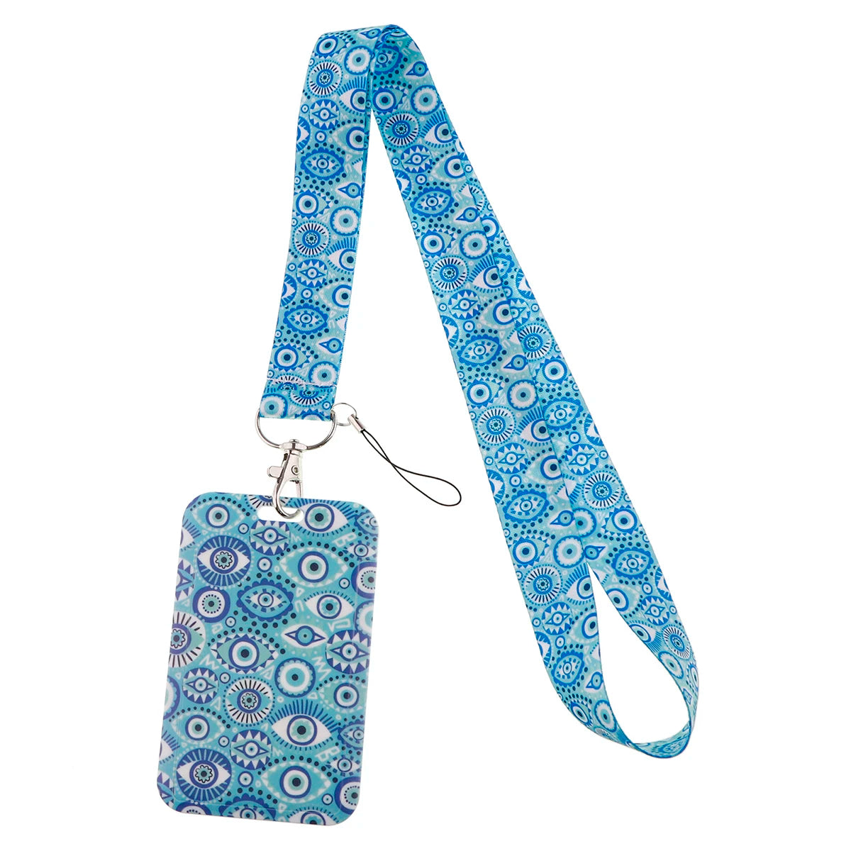 LX941 Blue Evil Eyes Lanyard ID Card Cover Phone Straps USB Badge Holder Neck Strap Cartoon Keychain DIY Hang Rope Accessories