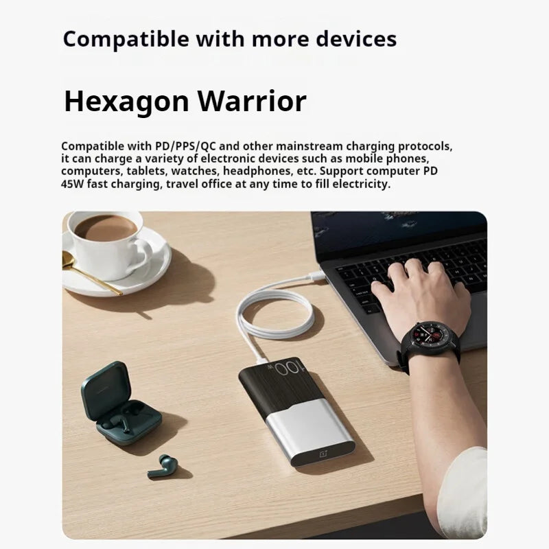12000mAh OnePlus SUPERVOOC Power Bank 100W Fast Charging Portable High Capacity Mobile Phone Battery Charger Custom Accessories