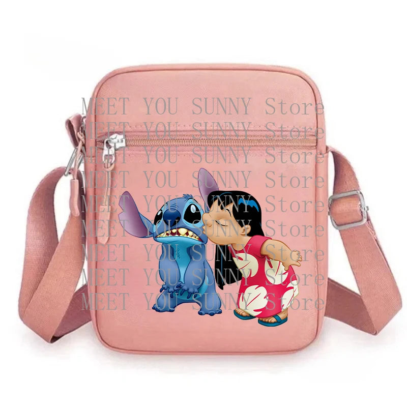 Cartoon Anime Stitch Women Bag Kawaii Portable Fashion Mobile Phone Shoulder Zipper Crossbody Pouch Students Coin Purse Gifts