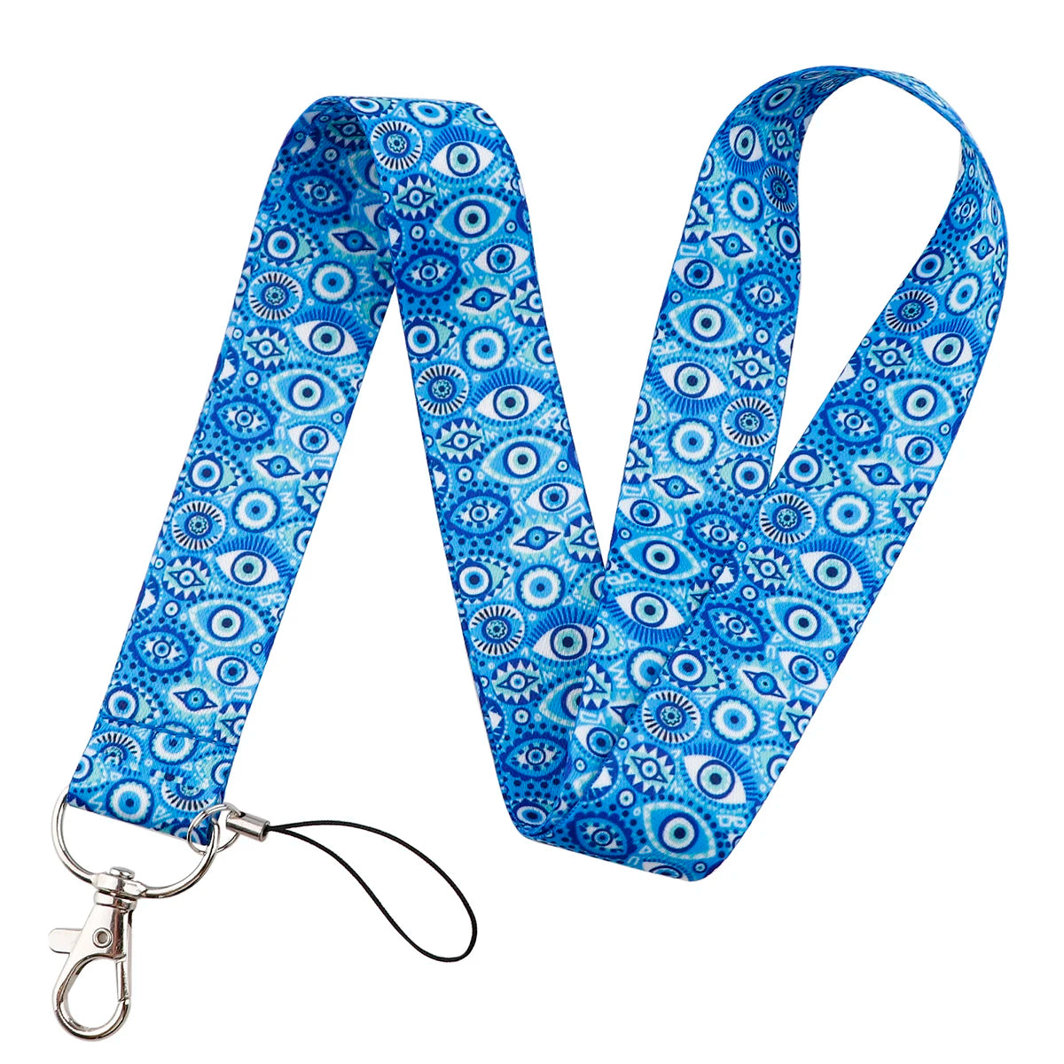 LX941 Blue Evil Eyes Lanyard ID Card Cover Phone Straps USB Badge Holder Neck Strap Cartoon Keychain DIY Hang Rope Accessories