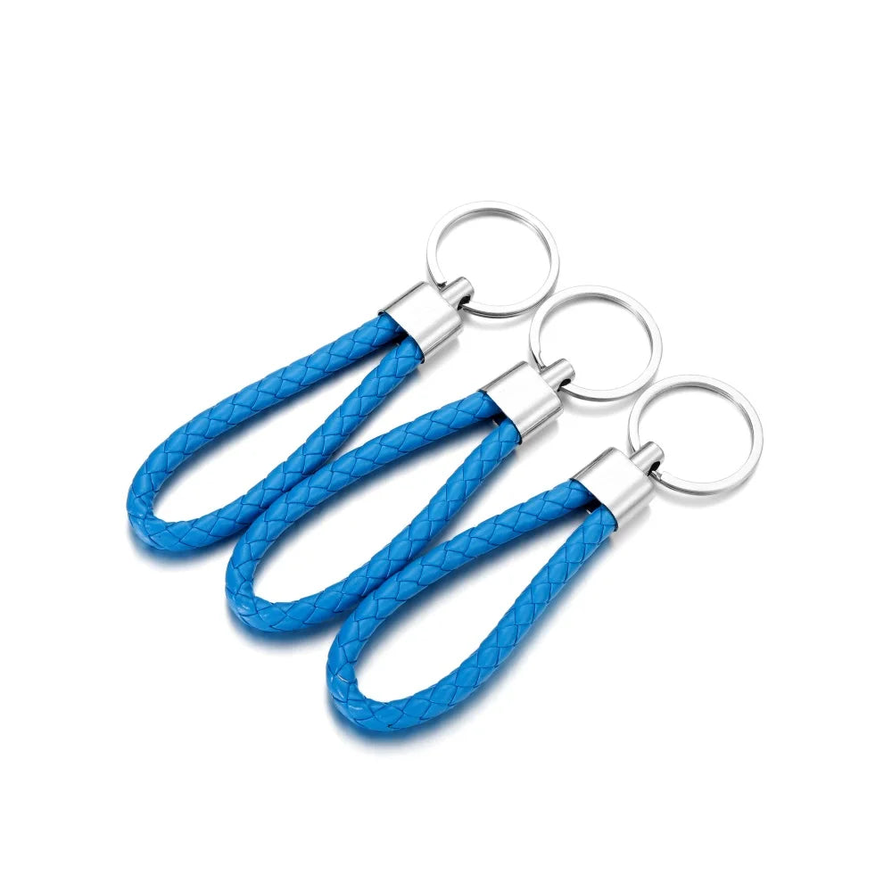 5Pcs/Pack Braided Leather Keychain Colorful Portable Keyring Organizer Leather Lanyard For Car Key Mobile Phone Strap Accessory