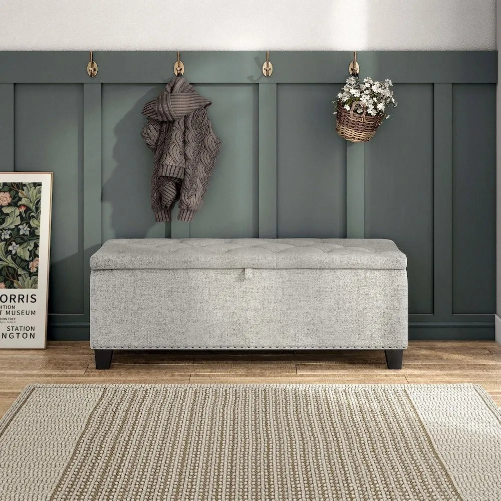 Furniture of America Ullan Storage Bench for Living Room, Bedroom, Easy Assembly