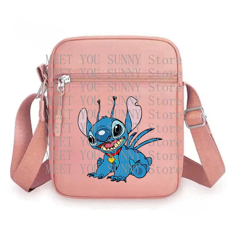 Cartoon Anime Stitch Women Bag Kawaii Portable Fashion Mobile Phone Shoulder Zipper Crossbody Pouch Students Coin Purse Gifts