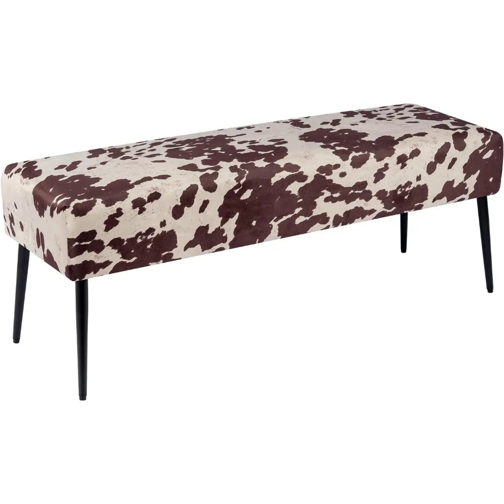 Button-Tufted Ottoman Bench, Upholstered Bedroom Benches Leather Footrest Stool Accent Bench for Entryway Dining Room